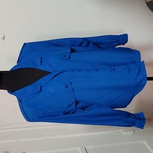 ♥️ 2/$25 Vintage Diane Von Furstenberg Blue Long Sleeve Button up Blouse sz M
